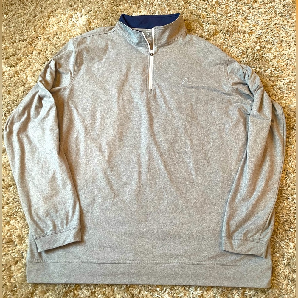 Rhoback Light Gray Quarter-Zip Performance Sweater